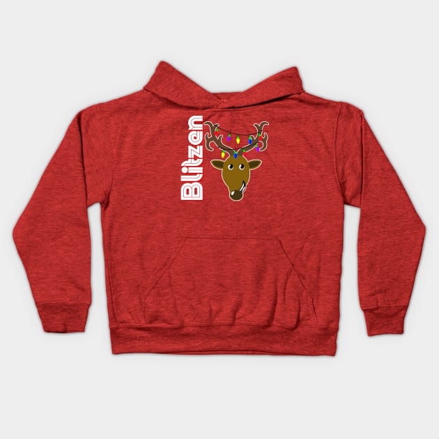 Family Christmas Photo "Blitzen" Design Kids Hoodie by TonTomDesignz